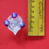 Pure Silver Fancy Diya Pair With Blue Flowers 20g